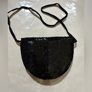 Vintage Black Sequin Shoulder Bag and suede made in Canada